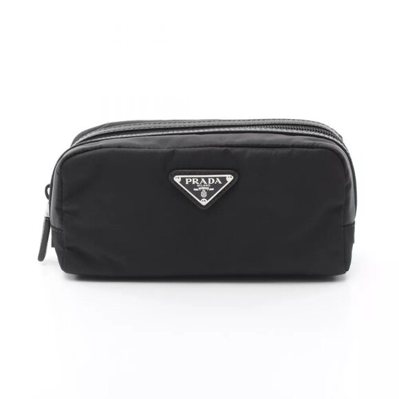 AUTHENTICITY GUARANTEED PRADA Triangle logo Pouch Nylon - Picture 1 of 4